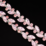 Custom Colors Precious Glass Rhinestone Chain Trim for Clothes/shoes/bags Accessories