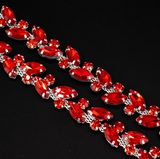 Custom Colors Precious Glass Rhinestone Chain Trim for Clothes/shoes/bags Accessories