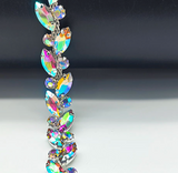 Custom Colors Precious Glass Rhinestone Chain Trim for Clothes/shoes/bags Accessories