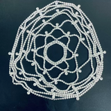 {2026 NEW}Rhinestone Mesh Headpiece Cap Silver Roaring 20s Crystal Flapper Head Chai