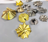 {2026 NEW} Oversized pleated gold-toned metal buttons