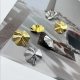 {2026 NEW} Oversized pleated gold-toned metal buttons