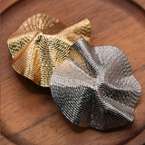 {2026 NEW} Oversized pleated gold-toned metal buttons