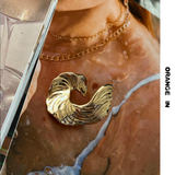 {2026 NEW}  sculptural gold-plated spiral statement metal shank buttons