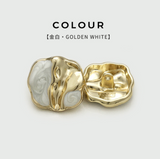 {2026 NEW} irregular two-tone metal and marbled enamel shank buttons