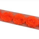 {2026 NEW}3D Fabric Rosette Flower Trim – Shabby Chic Chiffon Rose Ribbon