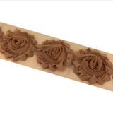 {2026 NEW}3D Fabric Rosette Flower Trim – Shabby Chic Chiffon Rose Ribbon