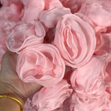 {2026 NEW} Colorful 3D chiffon rose flower lace edge trim
