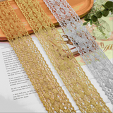 {2026 NEW}gold metallic crochet lace trim ribbon