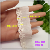 {2026 NEW}Cotton eyelet lace trim with a floral embroidered pattern