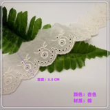 {2026 NEW}Cotton eyelet lace trim with a floral embroidered pattern