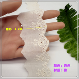 {2026 NEW}Cotton eyelet lace trim with a floral embroidered pattern