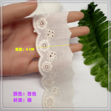 {2026 NEW}Cotton eyelet lace trim with a floral embroidered pattern