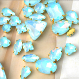 {2026 NEW}Mixed-shape jelly glass sew-on rhinestones with  metal claw settings.