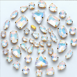 {2026 NEW}Mixed-shape jelly glass sew-on rhinestones with  metal claw settings.