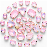 {2026 NEW}Mixed-shape jelly glass sew-on rhinestones with  metal claw settings.