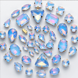 {2026 NEW}Mixed-shape jelly glass sew-on rhinestones with  metal claw settings.