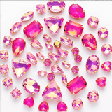 {2026 NEW}Mixed-shape jelly glass sew-on rhinestones with  metal claw settings.