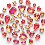 {2026 NEW}Mixed-shape jelly glass sew-on rhinestones with  metal claw settings.