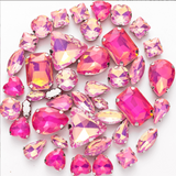 {2026 NEW}Mixed-shape jelly glass sew-on rhinestones with  metal claw settings.