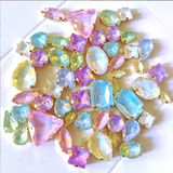 {2026 NEW}Mixed-shape jelly glass sew-on rhinestones with  metal claw settings.
