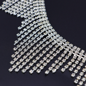 Rhinestone Boarder Chain Tassels Trims Diamante Sewing Applique