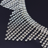 Rhinestone Boarder Chain Tassels Trims Diamante Sewing Applique