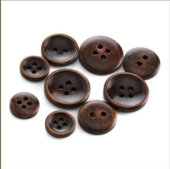 NEW - Weathered Stained Wooden Button