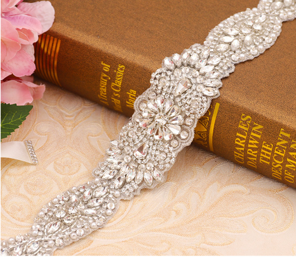 Embellishment Diamante and sequin pearl trims for wedding, evening dress