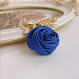 Handmade Satin Rose Ribbon Rosettes Fabric Flower Appliques Foh
