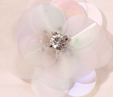 Brooch badge Craft decorative Party Crystal Sequins Beaded Colorful Flower Applique