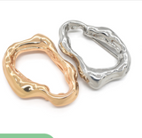 NEW-Hammered odd metal ring buckle
