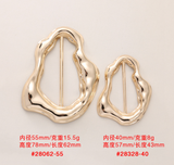 NEW-Hammered odd metal ring buckle