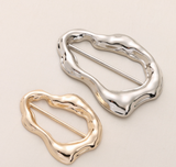 NEW-Hammered odd metal ring buckle