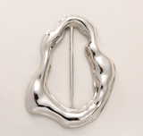 NEW-Hammered odd metal ring buckle