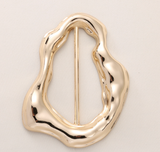 NEW-Hammered odd metal ring buckle