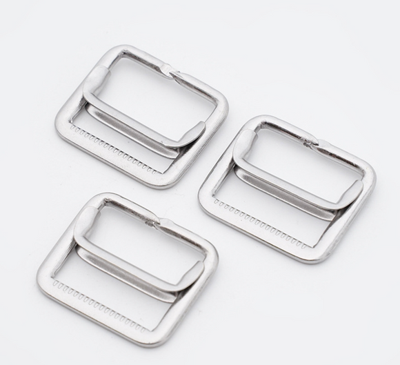 Metal Waistcoat Buckle Slider Adjuster Fastener Lock - with split