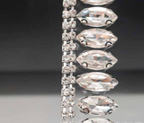 {2026 NEW}Hot Fix Beaded rhinestone Ribbon Resin Iron on Trim