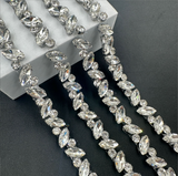 {2026 NEW}Hot Fix Beaded rhinestone Ribbon Resin Iron on Trim