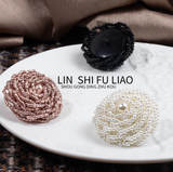 Pearl flower cover button