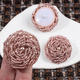 Pearl flower cover button