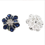 Navy Blue Diamanté Button