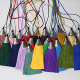 Tibetan silver alloy tassel pendants