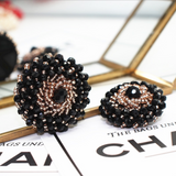 Three-dimensional beaded flower shank buttons