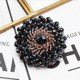 Three-dimensional beaded flower shank buttons