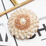 Three-dimensional beaded flower shank buttons