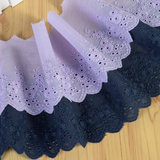 {2026 NEW}Cotton Broderie Anglaise lace trim with a floral embroidered pattern