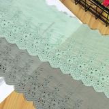 {2026 NEW}Cotton Broderie Anglaise lace trim with a floral embroidered pattern