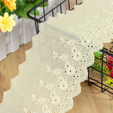 {2026 NEW}Cotton Broderie Anglaise lace trim with a floral embroidered pattern