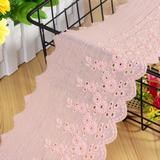 {2026 NEW}Cotton Broderie Anglaise lace trim with a floral embroidered pattern